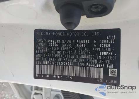 2018 Honda Civic Ex из США, поврежденный, VIN JHMFC1F35JX024083